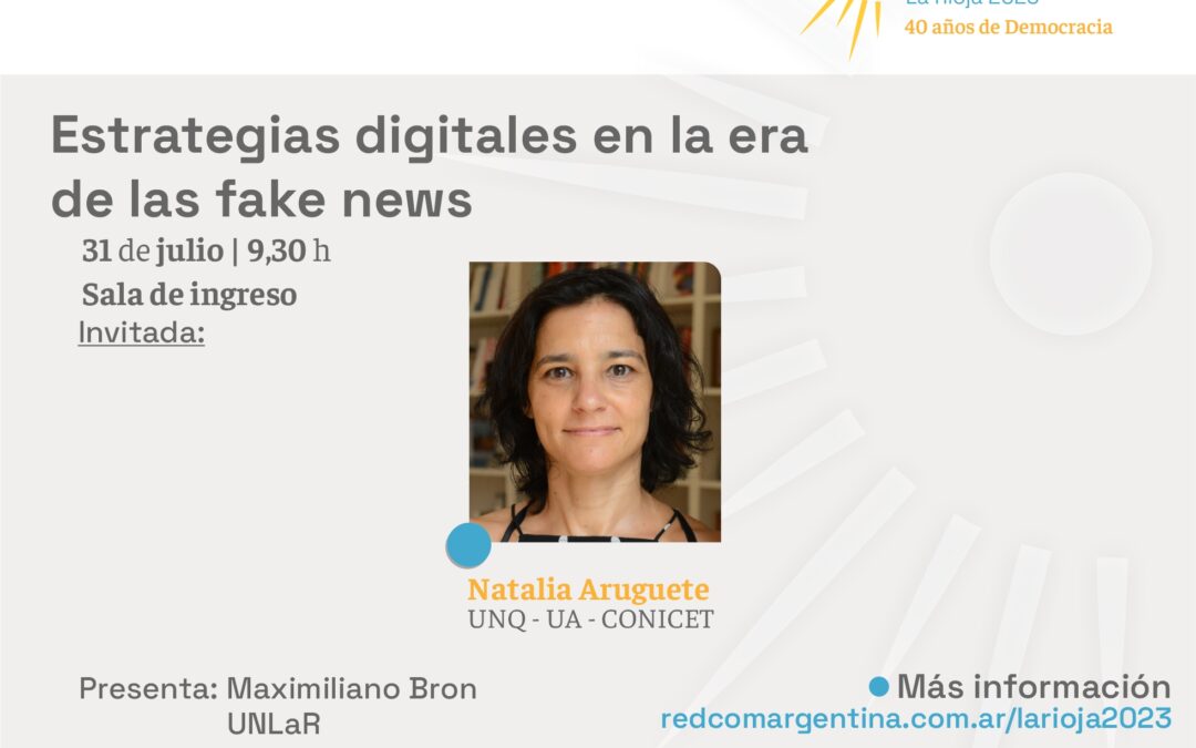 RedCom 2023 | Natalia Aruguete dará la conferencia inaugural