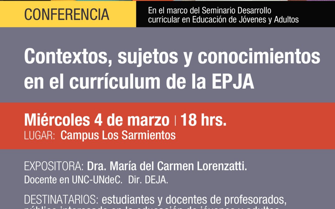 Posgrado:Se llevará a cabo Seminario de Desarrollo Curricular en Educación de Jóvenes y Adultos