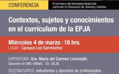 Posgrado:Se llevará a cabo Seminario de Desarrollo Curricular en Educación de Jóvenes y Adultos