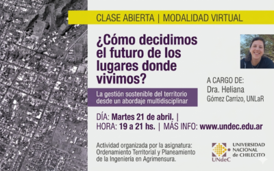 Invitan a clase abierta sobre ordenamiento territorial y planeamiento