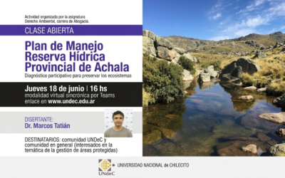 La UNdeC invita a una clase abierta sobre gestión participativa de áreas naturales protegidas