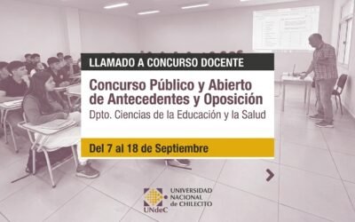 La UNdeC abre la inscripción para el Concurso Público Docente en el Departamento de Ciencias de la Educación y la Salud